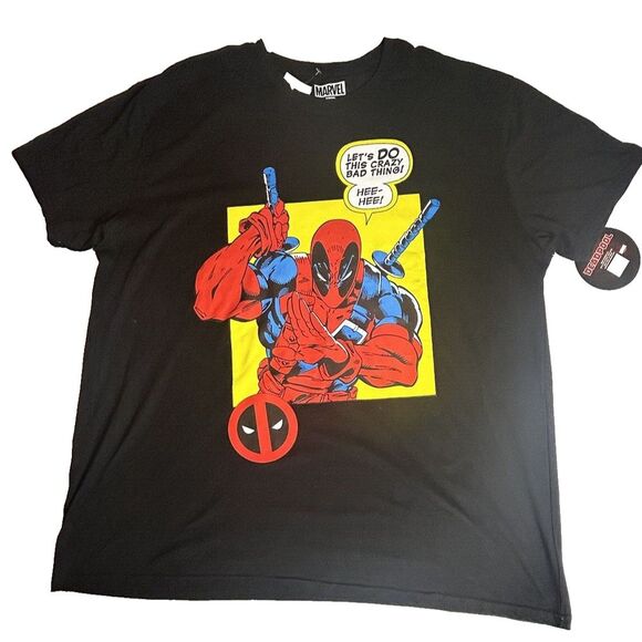 Marvel Other - NWT Marvel Disney Deadpool Let's Do bad Things‎ Tee Black Sz 4X